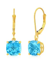 MaxColor 10K 4.10 ct. tw. Blue Topaz Earrings