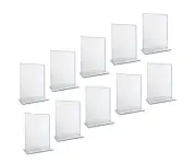 BERYLAND ACRYLIC SIGN HOLDER & MENU HOLDER 5 x 7" DOUBLE-SIDED 10-PACK