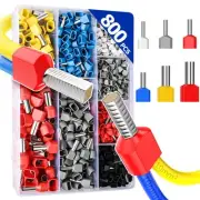 800PCS Double Wire Ferrule Kit - Dual Barrel Ferrules Connectors for AWG 22-7...