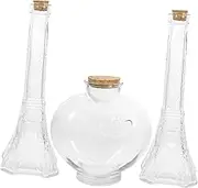 FUNOMOCYA 3pcs Wishing Bottle Decorative Big Spell Kit Ceremony Moon Keepsake Weddings with Wedding Sand Jar Wine Heart Bottles Favor Candy Guests Coffee Drift Bottle present Colored Glass