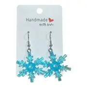 Christmas Snowflake Dangle Earrings Handmade using Lego Elements