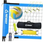 Outdoor Portable Volleyball Net Set System for Backyard - Quick & Easy Blue