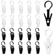 20 Pcs Strong Clips Plastic Swivel Laundry Hooks Clips, Super Strong Hanger C...
