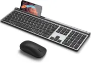Wireless Keyboard and Mouse Combo, CHESONA Bluetooth Rechargeable Full Size for