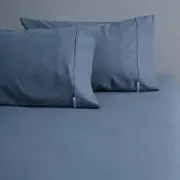 CoziCotton Fitted Sheet & Pillowcase Set - Ink Blue, Single, Cotton
