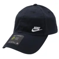在飛比找Yahoo!奇摩拍賣優惠-NIKE 小勾休閒帽子 黑色遮陽帽子 NIKE運動帽 AO8