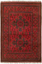 Vintage Hand-Knotted Area Rug 3'4" x 4'11" Traditional Wool Carpet