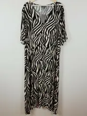 [ AUTOGRAPH ] Womens Zebra Print Safari Dress NEW RRP $99.99 | Size AU 24