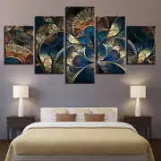 Cool Abstract Flower Painting 5 Piece Canvas Wall Art
