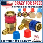 2X A/C Low / High HVAC Manifold Gauge Brass Quick Connector Adapter Coupler Auto (for: Honda Civic)