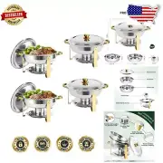 Elegant Set of 4, 5QT Stainless Steel Chafers for Exquisite Catering Events