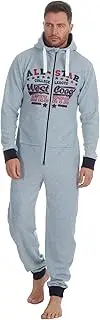 [Undercover] Mens Warm Fleece Sports Style Hooded Zip All in One Onesie