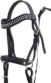 PFIFF Hobby Horsing 103111 Bitless Snaffle for Hobby Horse Play Horse Plush Horse Black