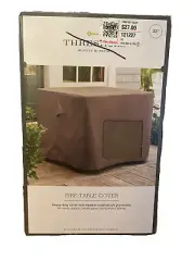 Threshold Square Fire Pit/Fire Table Cover Brown 32 x 32 x 24" UV Protection NIP