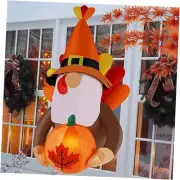 Fall Decor Window Inflatable Gnome, 3.5FT Light Up Thanksgiving Gnome with