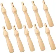 ERINGOGO 10pcs Poking Tool Felting Needles and Needle Felting Supplies Needle Felting Tools Felting Holder Felting Handle Felt Stitch Punch Tool Felt Needle Replacement Rug Wood Light Brown