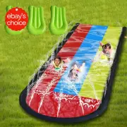 Triple Lane Lawn Water Slide, 4.8M Slip and Slide with 3 Boogie Boards and Doubl