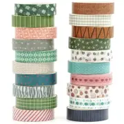 20 Rolls Basic Patterns Washi Tape Set Skinny Masking Creative Decorative