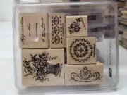 stampin' up! memory of the heart set of 6 wood stamps / we1668 r4 t64