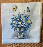 L-039 Flowers Design Paper Napkins For Decoupage Junk Journal Crafting