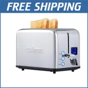 Versatile 2-Slice Toaster with 6 Browning Settings & Bagel Function in Silver