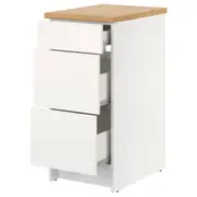 KNOXHULT Base cabinet with drawers, white