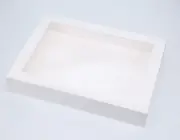 32 x 23 x 5cm X-Large Cookie Dessert Box with Slide Cover & Clear Window - Gloss White