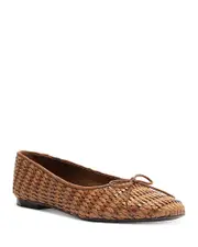Schutz Women's Arissa Straw Flats 8.5