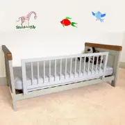 Safetots Wooden Bed Guard, White, 38cm High x 110cm Wide, Toddler Bedrail for