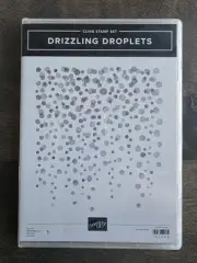 NEW Stampin Up DRIZZLING DROPLETS Cling Mount Rubber Stamp Set Background