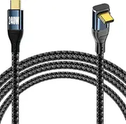 tunghey USB C Cable Up&Down Right Angle, L Design 240W USB C to USB C Cable 90 Degree, PD 3.1 Type C Charger Fast Charging Cable Compatible with Pro/Air,IP-ad Pro,Sw-Itch,Ste-am Deck (1.5M)