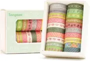 20 Rolls Basic Washi Tape Set Japanese Arts Adhesive Tapes Simple Patterns