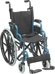 Inspired by Drive Wallaby Pediatric Folding Wheelchair, Jet Fighter Blue, 14 inch
