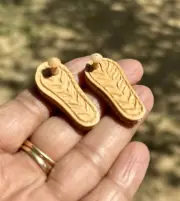 Kadamb Wood Hindu Religious Laxmi Lakshmi, Krishna Charan Paduka Footprint 3 cm