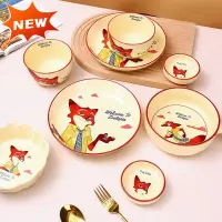 在飛比找蝦皮商城精選優惠-Graby2024迪士尼陶瓷餐具瘋狂動物城狐狸尼克陶瓷碗菜盤