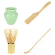 Matcha Set Match Whisk Matcha Scoop Tea Spoon Matcha Whisk Stand, Green