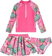 [Vieille] Girls Swimsuit One Piece Bathing Suit Cute Kids Quick Dry Swimwear 6-12 Years