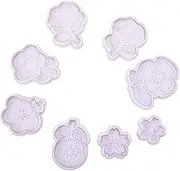 FUNNETOYU 8pcs Cookie Molds White Biscuit Pressing Molds for Home Baking Food Grade Cookie Baking Tools Creative DIY Shapes for and Fondant Present for