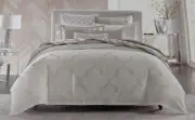HUDSON PARK King TEXTURED LATTICE Comforter Cover White NIP