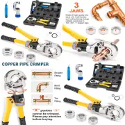 Hydraulic PEX Copper Pipe Crimper Tube Crimping Tool Press Cutter 1/2, 3/4, 1