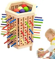 Wooden Stick Dice Game - Balance Tower Toy, Fine Motor Game | Colorful Strategy Activity with Math, Fun Interactive Challenge with Skill Building Elements for Children,