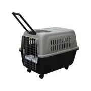 YES4PETS Large Plastic Kennels Pet Carrier Dog Cat Cage Crate With Handle and Wheel