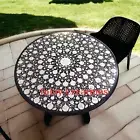 Black Marble Table Top/ Dining Table/ MOP Shell Work Inlay Handmade Gift.