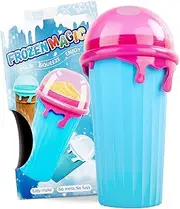 Slushy Maker Cup, Frozen Magic Squeeze Cup, 16.9 oz Slushy Squeeze Cup for Homemade Milkshake, Magic Slushy Maker Squeeze Cup, DIY Smoothie Maker, Ice Maker Cup Squeeze (1 in Sky Blue, 500ml)