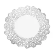 50 Pcs Paper Doilies 10.6 Inch Round Lace Decorative Placemats, Silver