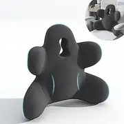 Gautio Lumbar Support Cushion for Pain Relief, Lower Back Support Pillow with Adjustable Strap, Ergonomic Memory Foam Back Rest Cushion for Office Chair & Car Seat (Black)