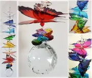 Ex Large Butterfly Crystal Suncatcher, chakra rainbow window hanging suncatchers