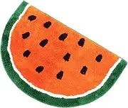 RORPOIR Cute Watermelon Shaggy Bathmat Rug Half Round Non Floor Mat for Bathroom