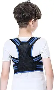 Children Posture Corrector Adjustable Back Brace Kid Boy Girl Orthopedic Corset Hunchback Correction Belt Spine Back Shoulder Support Lumbar Brace (Color : Blue, Size : Medium)