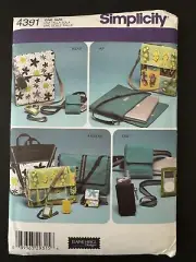 4391 Simplicity Craft Sewing Pattern BAGS Tote Messenger Cell Phone Camera Case